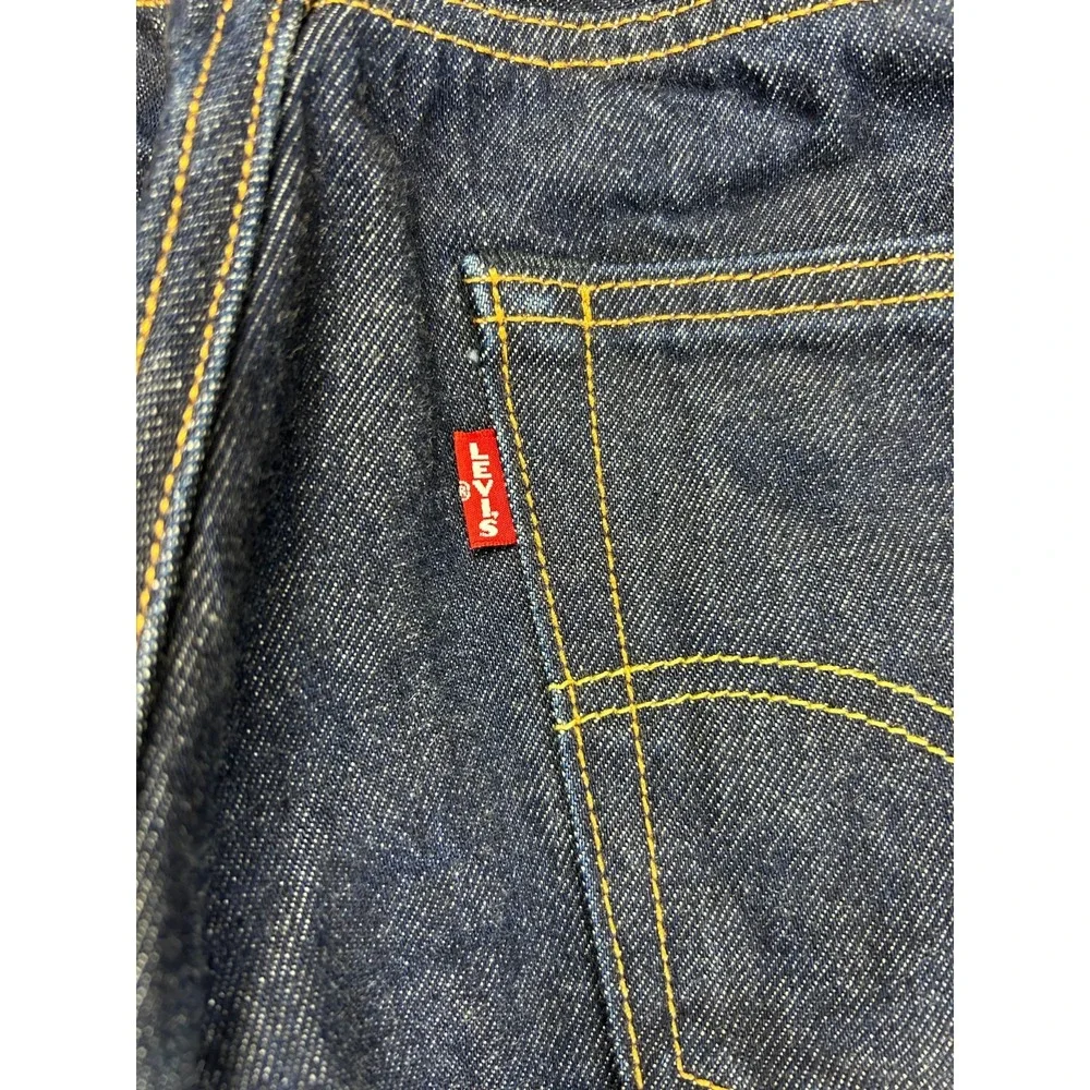 Levi's 501 Selvedge Straight Leg Jeans Mens 30x30 Navy Blue Button Fly (28x28)